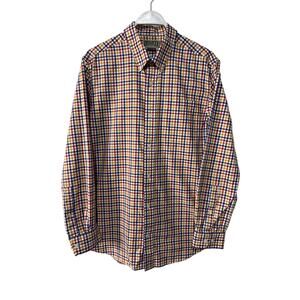 Duluth Trading Co Checkered Trim Fit Long Sleeve Oxford Work Shirt Mens Large